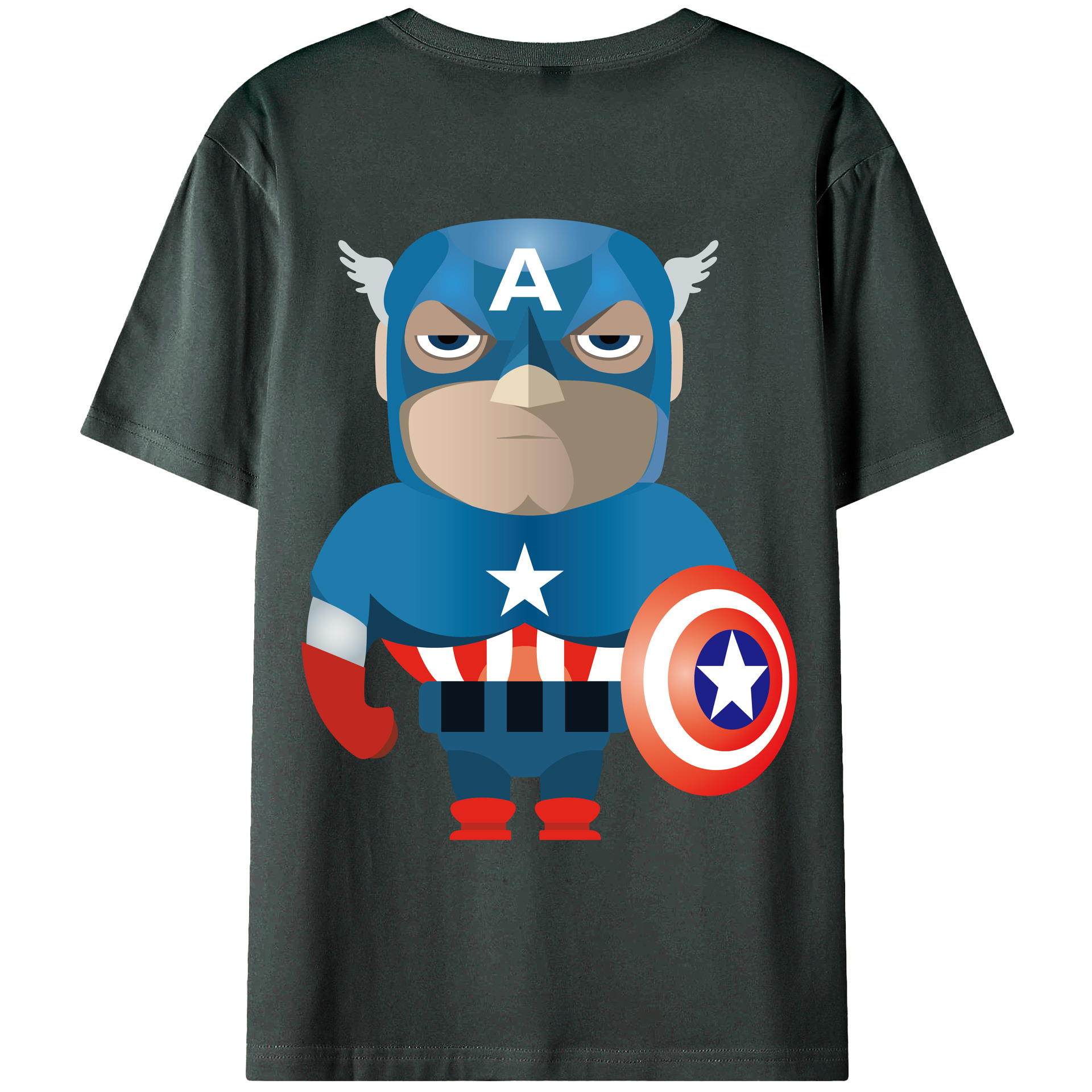 （画像用） アベンジャーズ The Avengers 綿100％ メンズ半袖Tシャツ（バックプリント） 通気性
